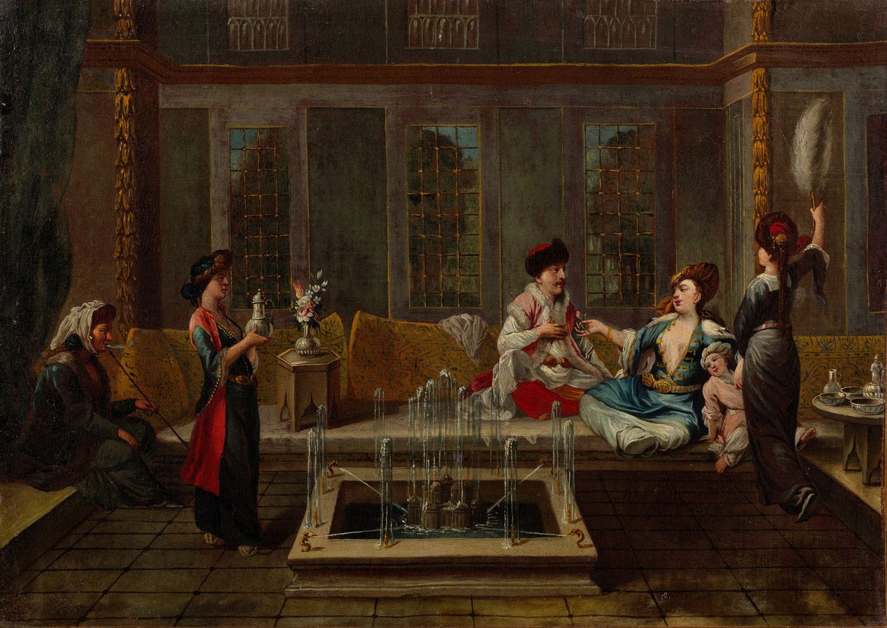Rozmowa, lata 30. XVIII w. autorstwa Vanmour