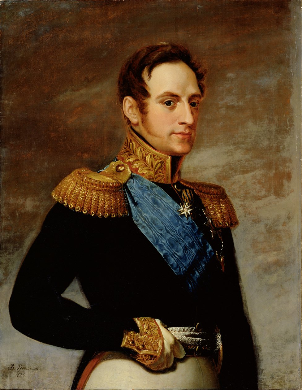 Portret cara Mikołaja I (1796-1855) 1826 autorstwa Vasili Andreevich Tropinin