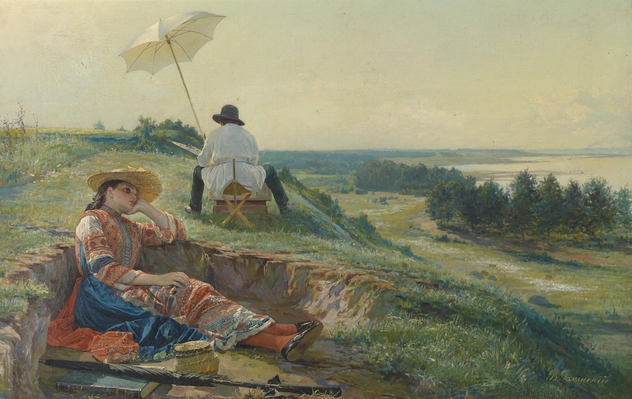 Gorący letni dzień (Artysta przy pracy) autorstwa Vasili Andreyevich Golynsky