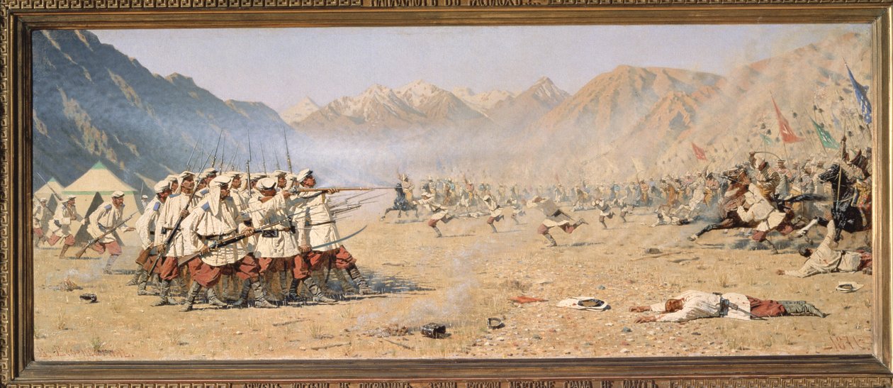 Atak z zaskoczenia, 1871 autorstwa Vasili Vasilievich Vereshchagin