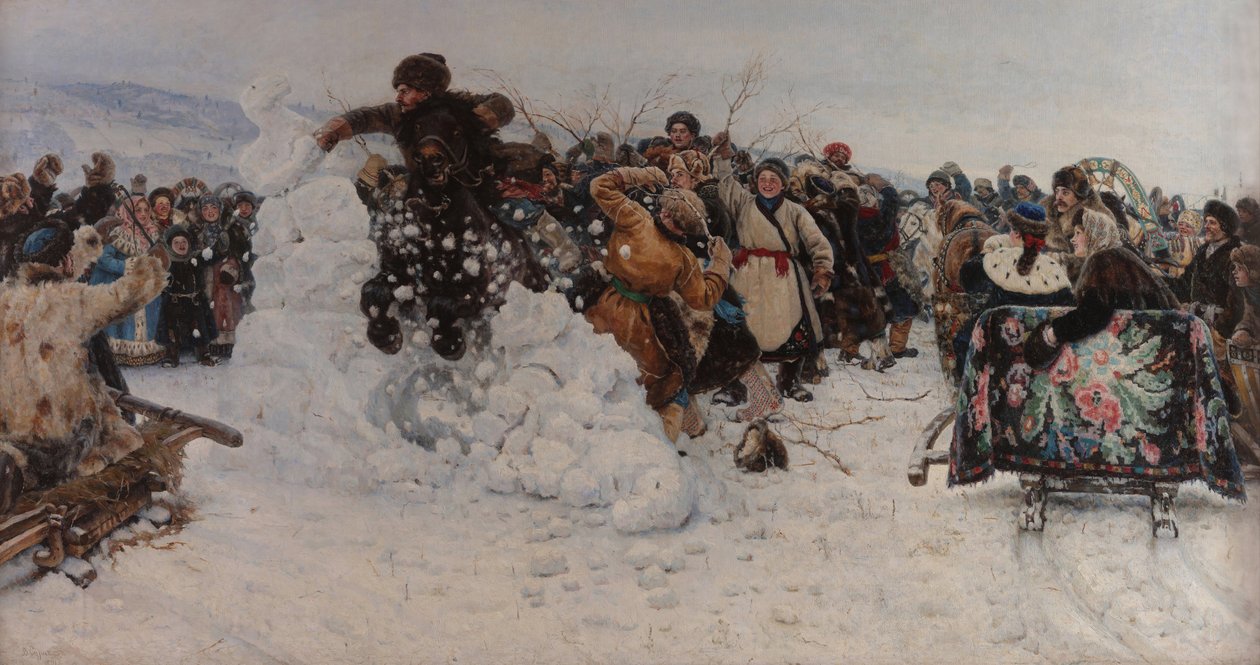 Zabierając się do śnieżnego miasta autorstwa Vasilij Ivanovic Surikov