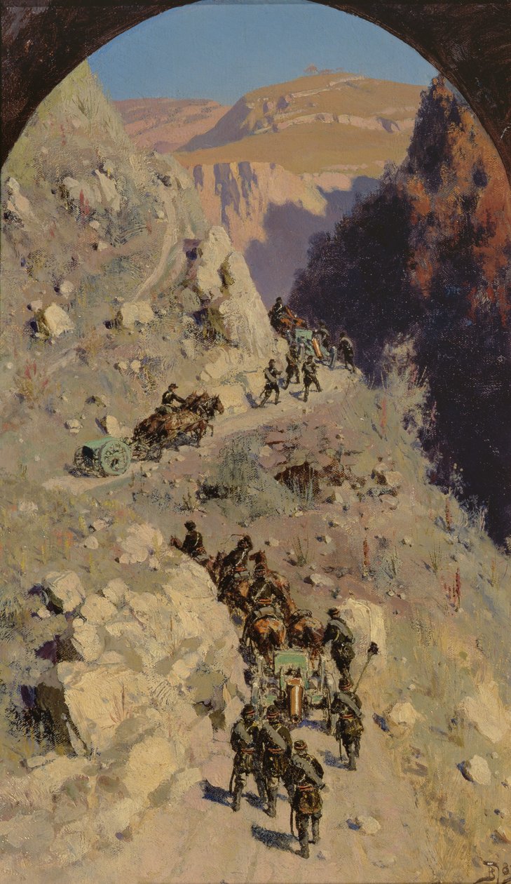 Artyleria w górach Kaukazu, 1883 autorstwa Vasilij Dmitrievich Polenov