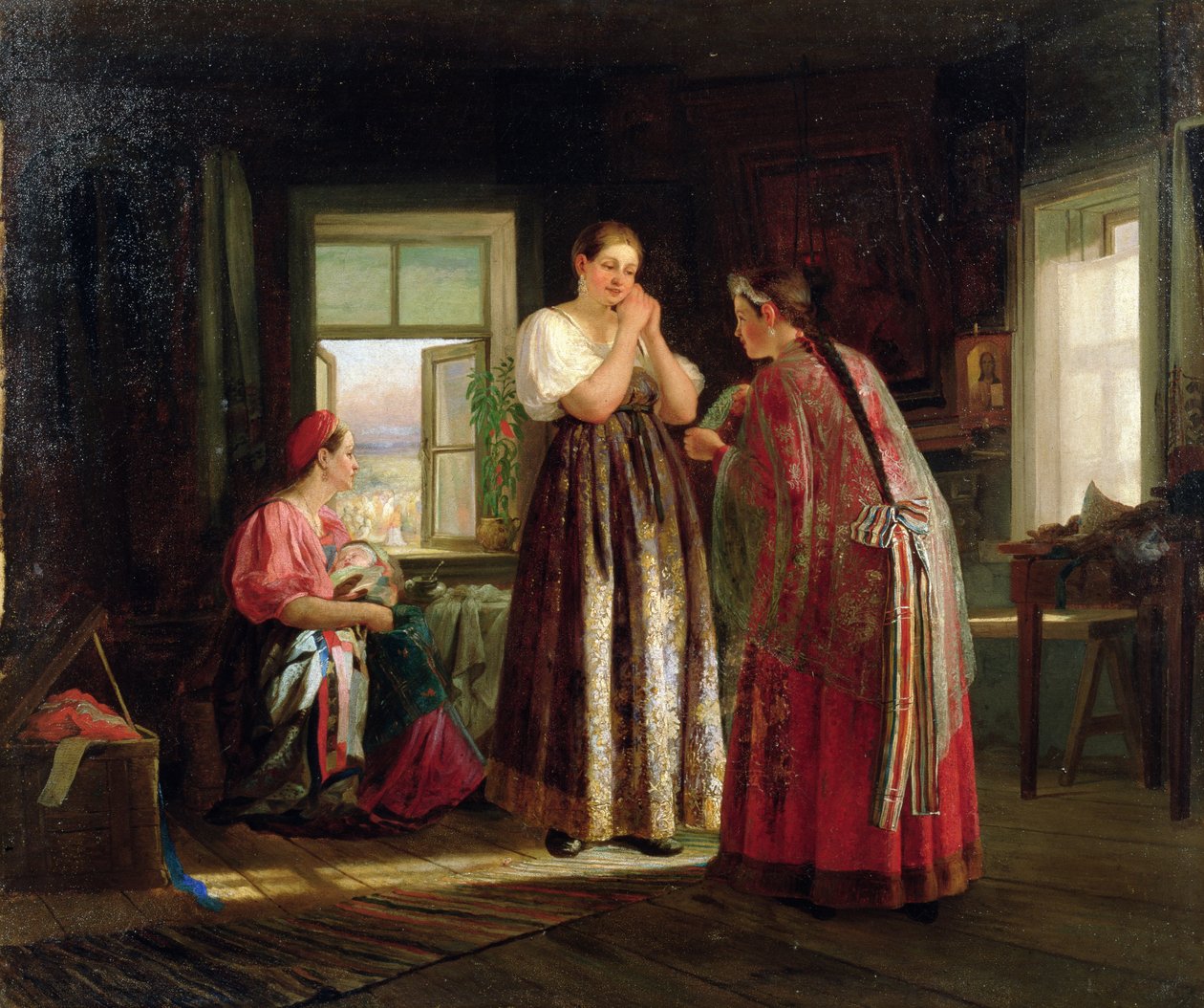 Pasiruošimas prieš vakarėlį, 1869 poli autorstwa Vasily Maximov
