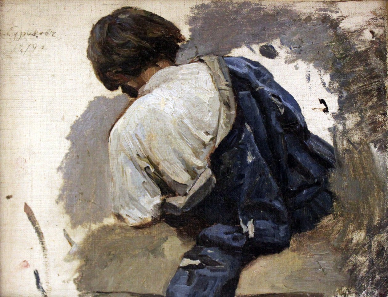Streltsy w niebieskim kaftanie autorstwa Vasily Surikov