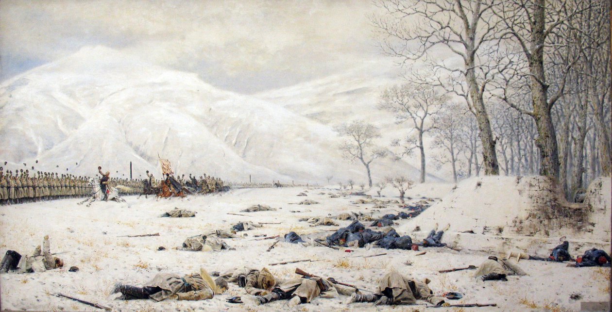 Pole bitwy na przełęczy Shipka autorstwa Vasily Vereshchagin