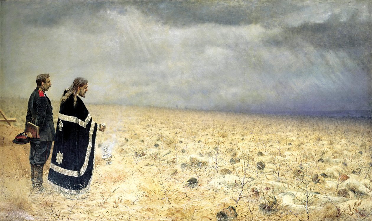 Zwycięski, Requiem, c1877-c1878 autorstwa Vasily Vereshchagin