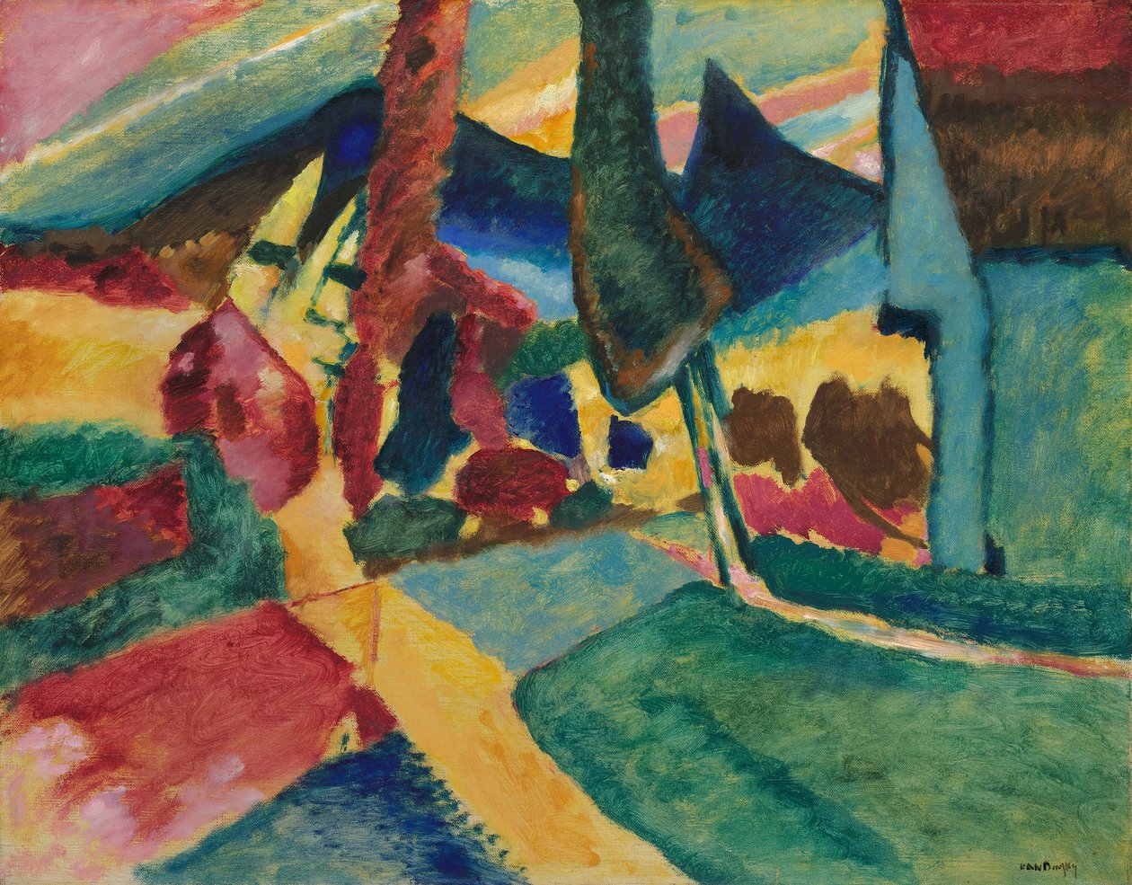 Pejzaż z dwiema topolami, 1912. autorstwa Wassily Kandinsky