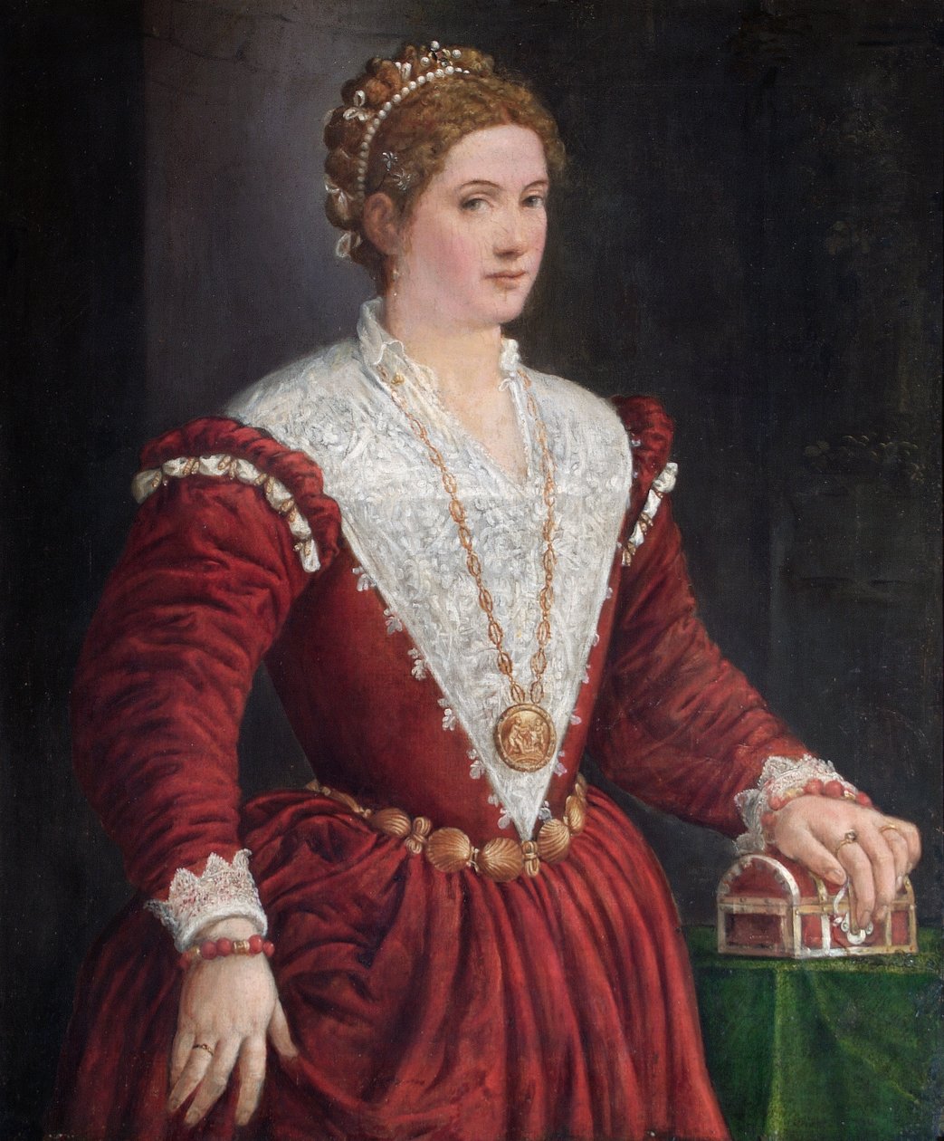 Nieznana dama (olej na płótnie) autorstwa Venetian School