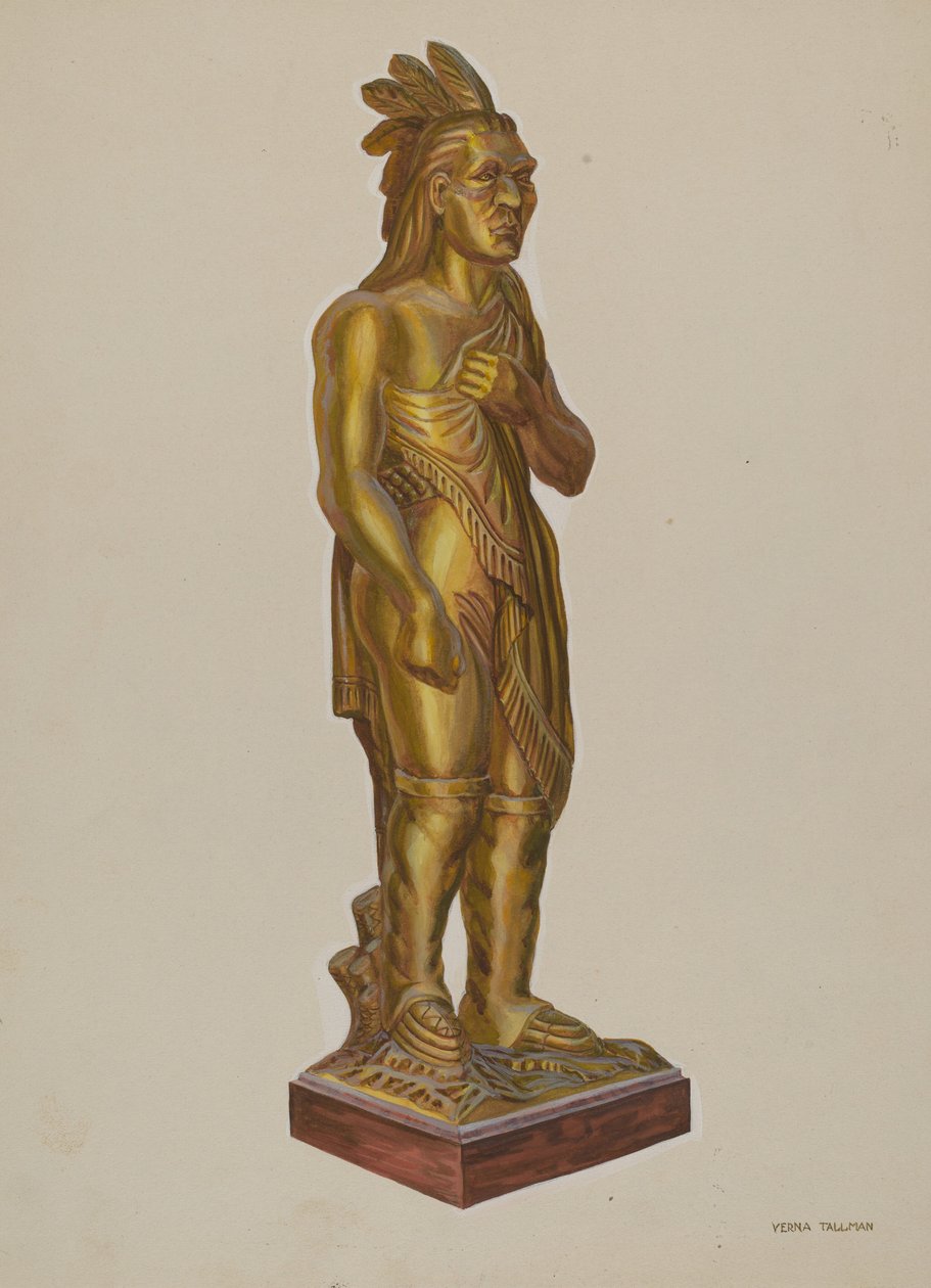 Rzeźbione drewniane Indian autorstwa Verna Tallman