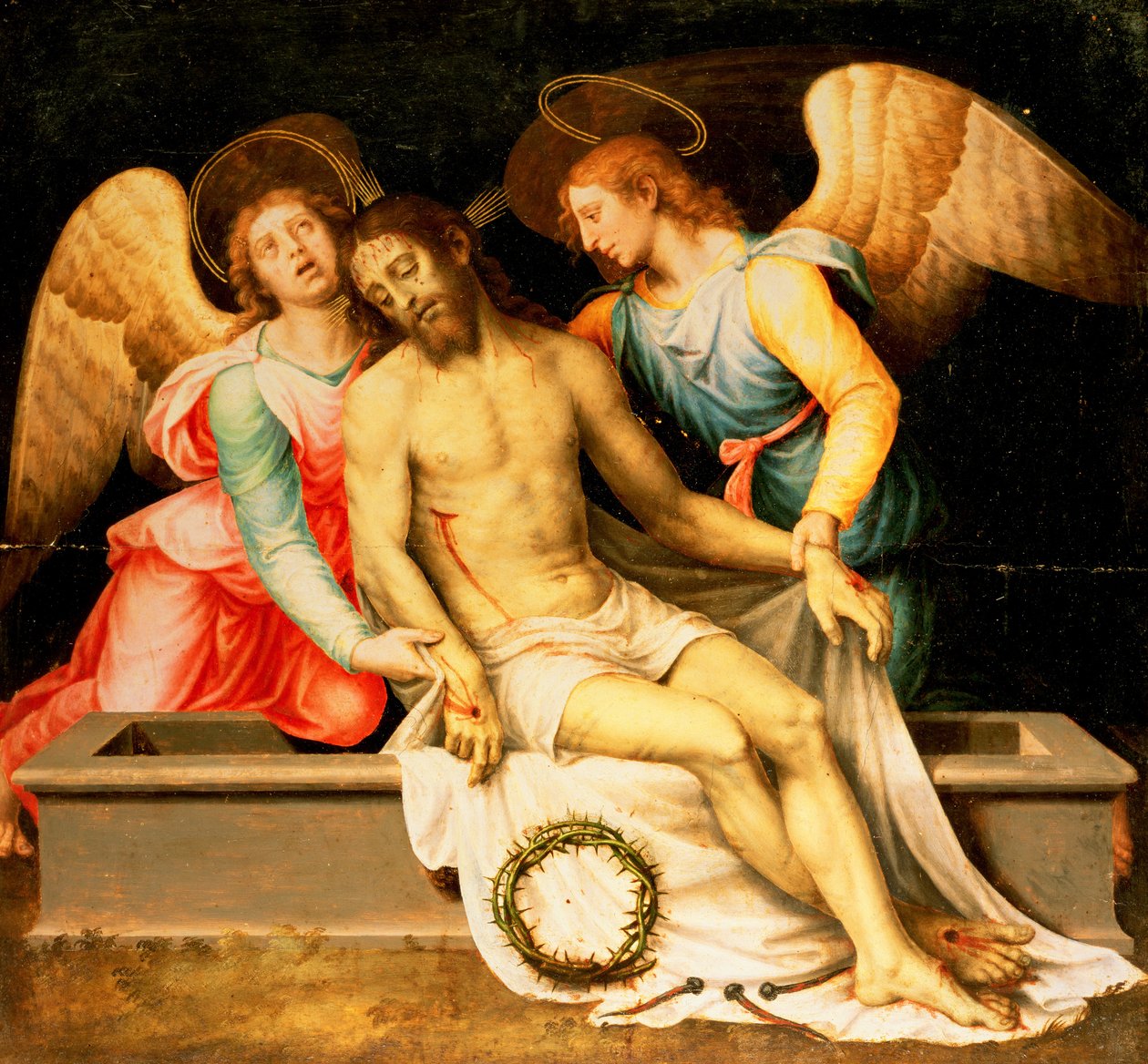 Pieta (Christus Patiens), 1550 (panel) autorstwa Vicente Juan Macip