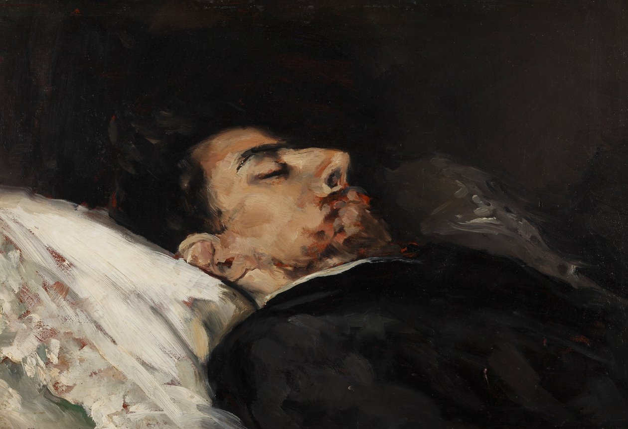 Gustavo Adolfo Bécquer na łożu śmierci autorstwa Vicente Palmaroli y Gónzalez