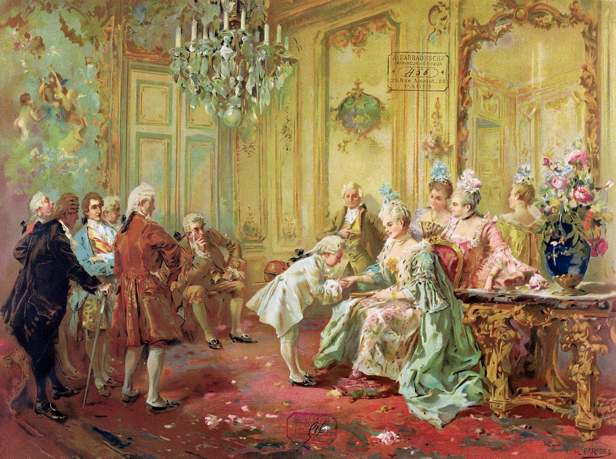 Prezentacja młodego Mozarta pani de Pompadour w Wersalu w 1763 r. autorstwa Vicente de Paredes