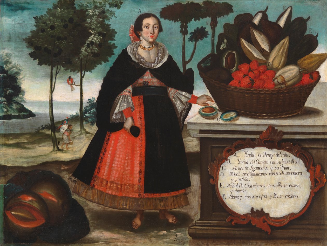 Kobieta indiańska w specjalnym stroju, ok. 1783 r. autorstwa Vicente Alban