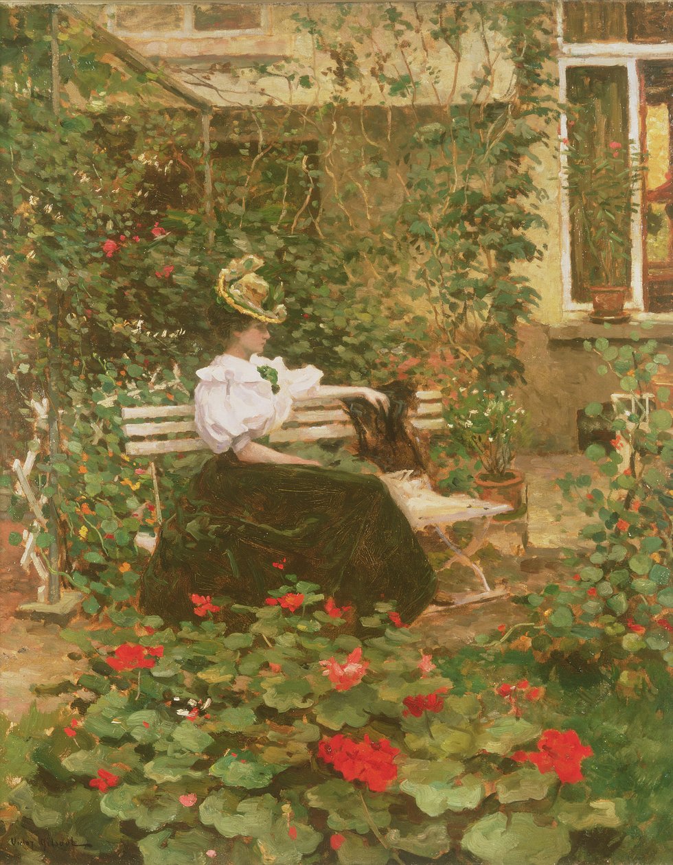 Kwiaty na tarasie autorstwa Victor Gilsoul