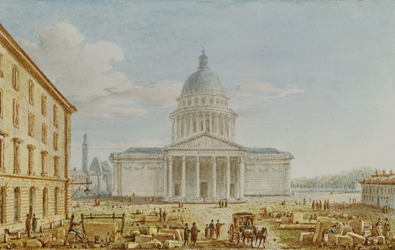 Widok na kościół św. Genowefy, Panteon, XVIII-XIX w. autorstwa Victor Jean Nicolle