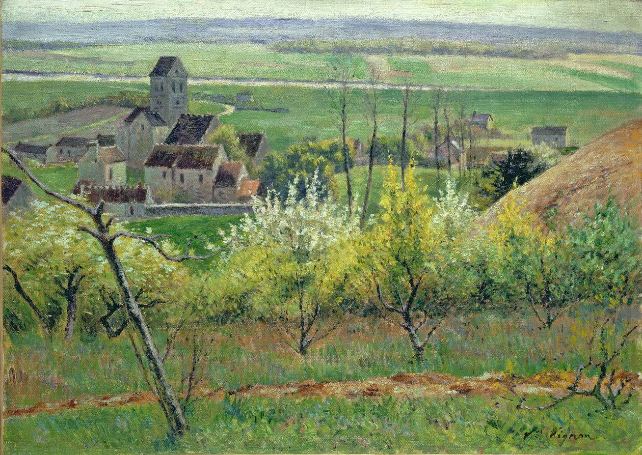 Wioska w pobliżu Auvers, ok. 1885 r. autorstwa Victor Vignon