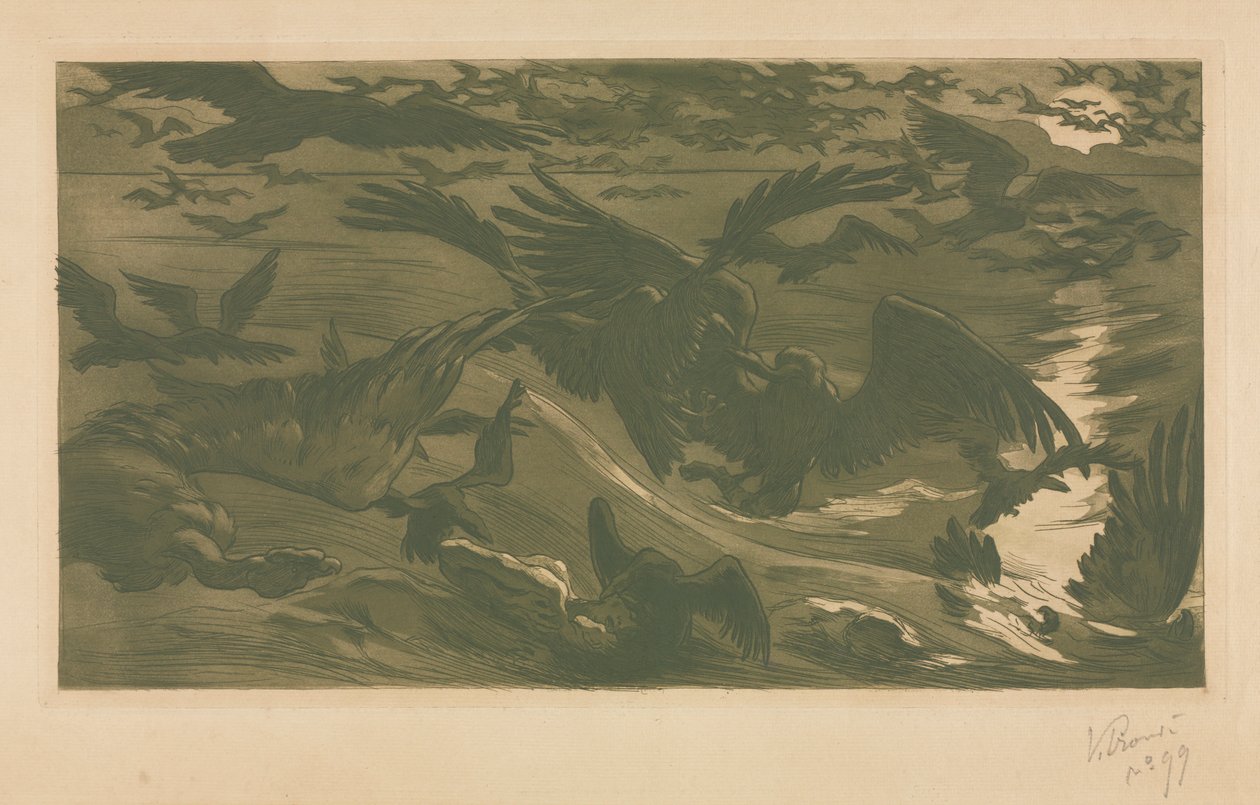 Drapieżne ptaki, 1893. autorstwa Victor Emile Prouve