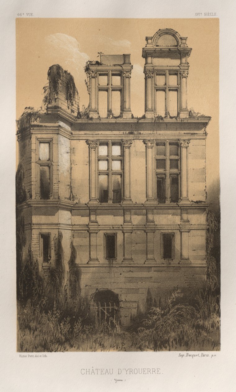 ...pl. 66, Château Dyrouerre Yonne, 1860. autorstwa Victor Petit