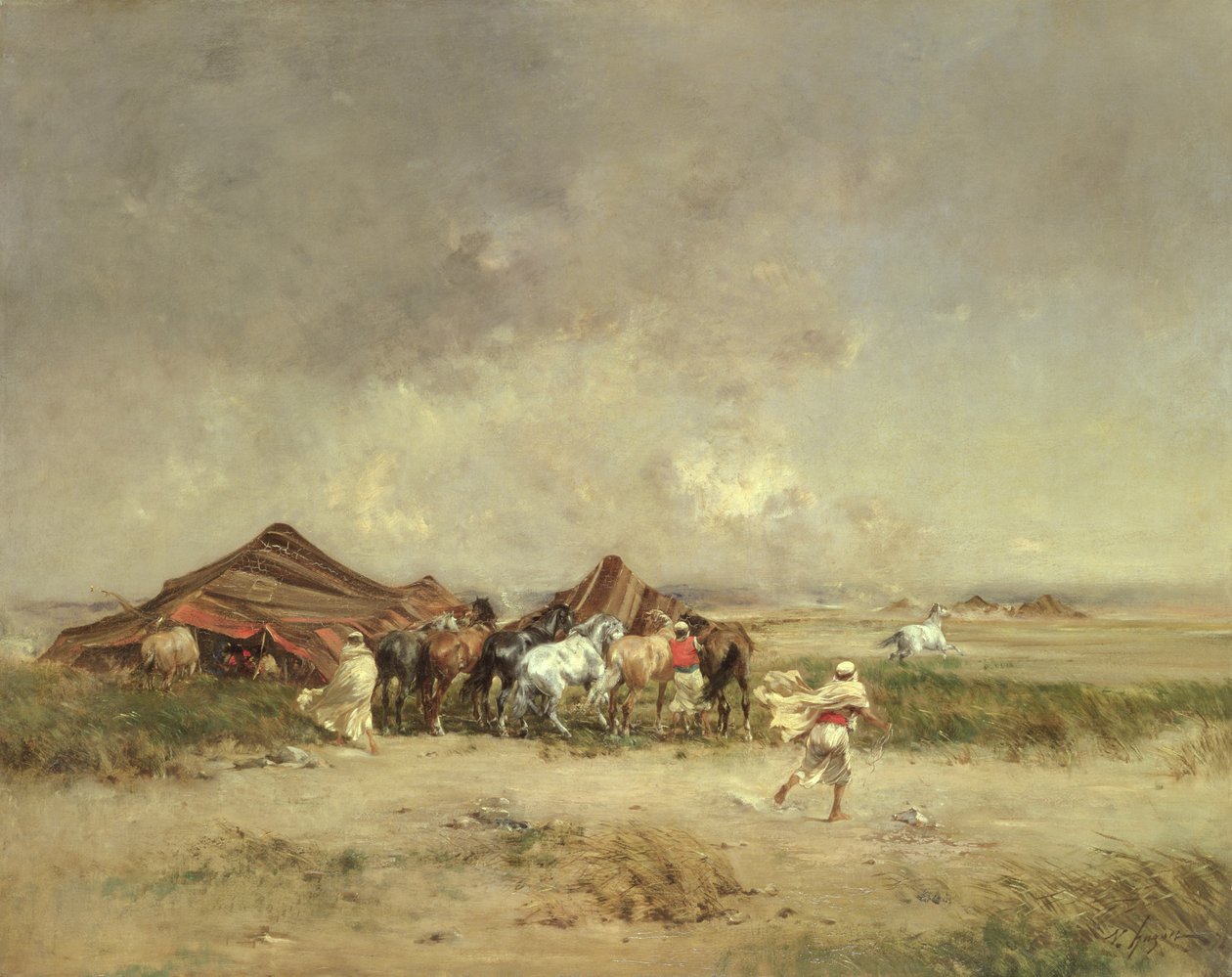 Obóz Arabów, 1872 autorstwa Victor Pierre Huguet