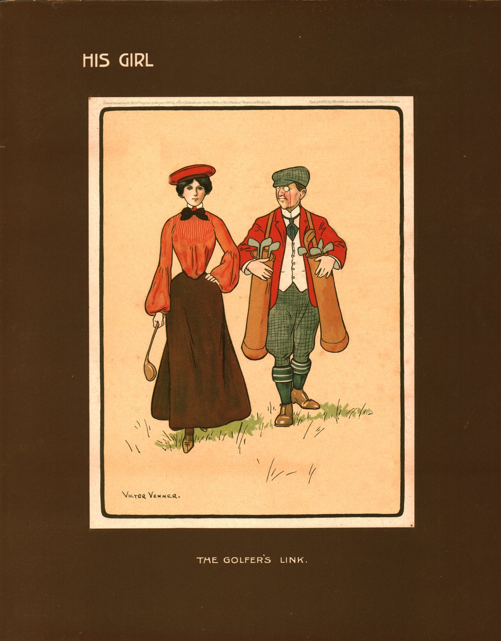 Jego dziewczyna, The Golfers Link. autorstwa Victor Venner