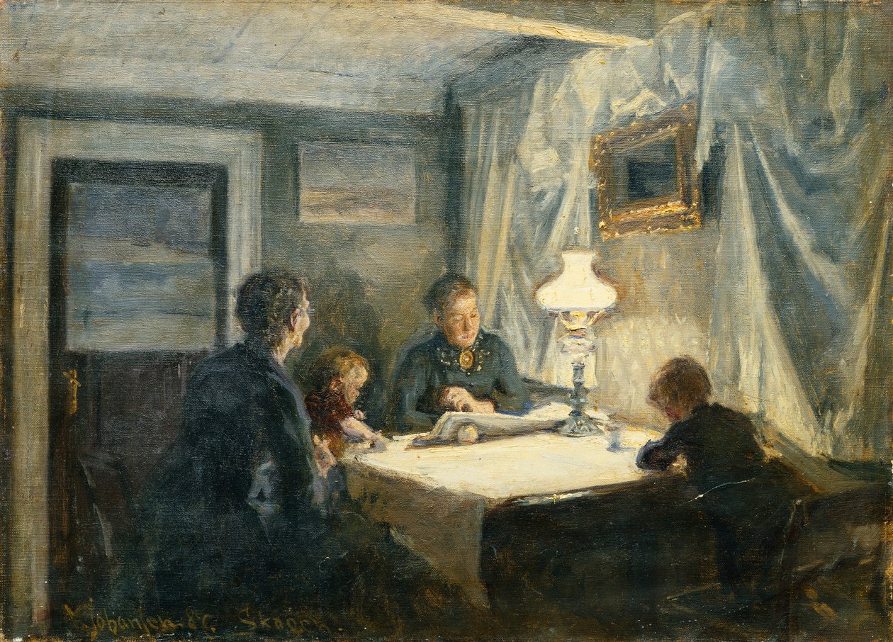 Wieczór w Skagen (Rodzina Artysty) autorstwa Viggo Johansen