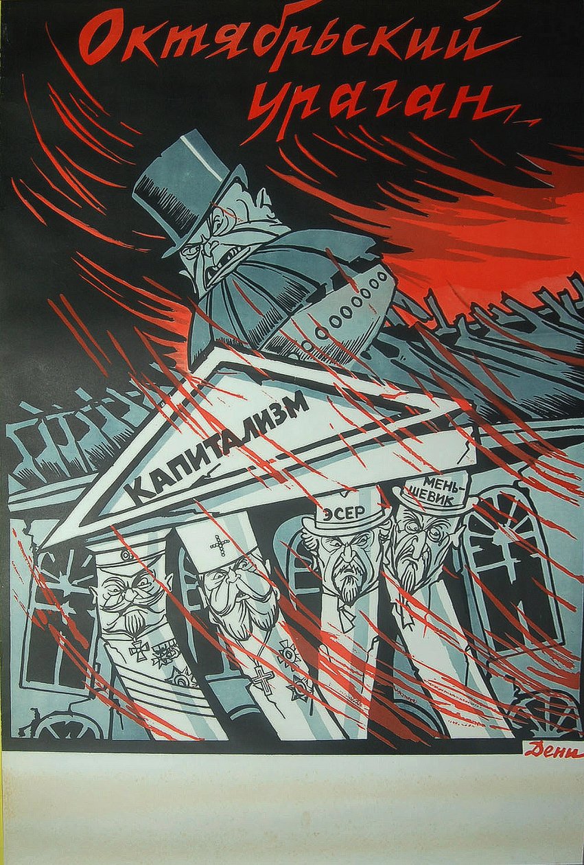 Plakat „Październikowy huragan” autorstwa Viktor Nikolaevich Deni
