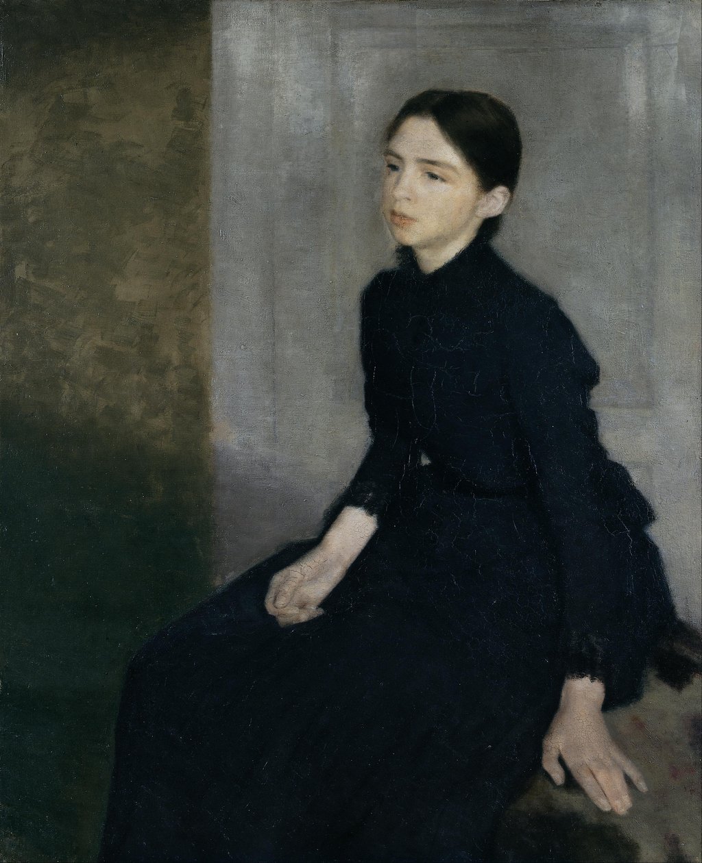 Portret młodej kobiety. Siostra artystów Anna Hammershøi autorstwa Vilhelm Hammershøi