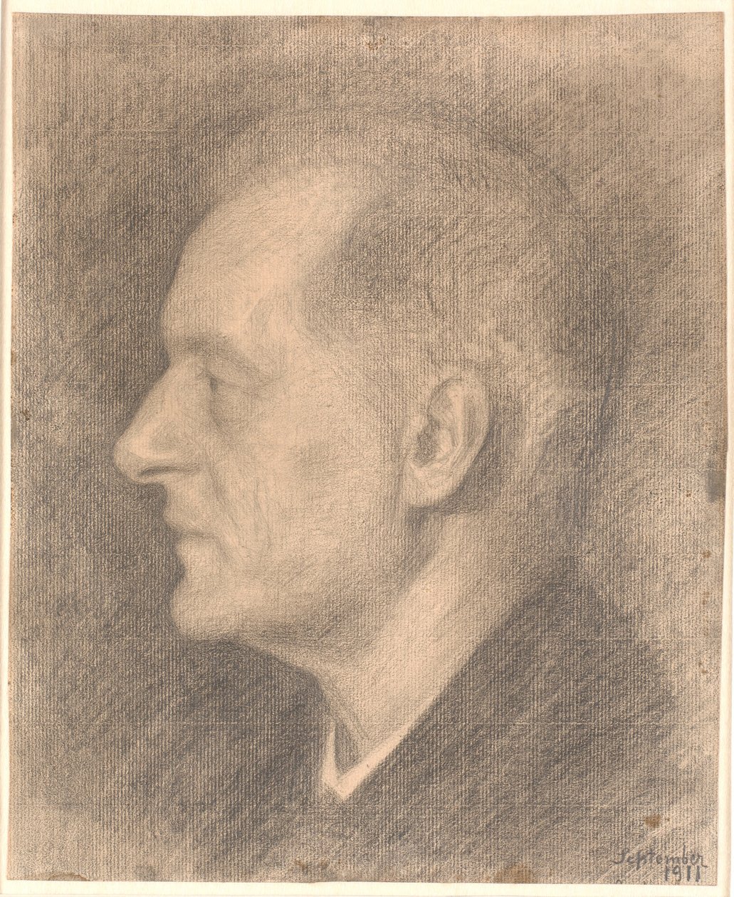Portret Alfreda Bramsena, profil itp. autorstwa Vilhelm Hammershøi