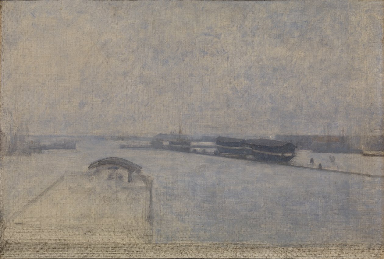 Port w Kopenhadze widziany z Kvæsthusgade autorstwa Vilhelm Hammershøi