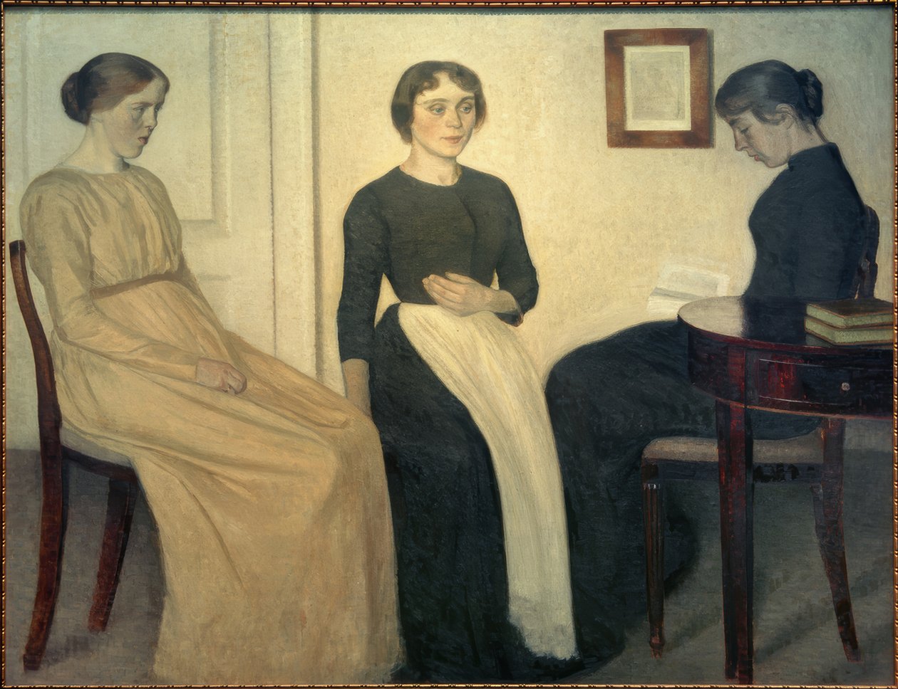 Trzy młode kobiety autorstwa Vilhelm Hammershoi