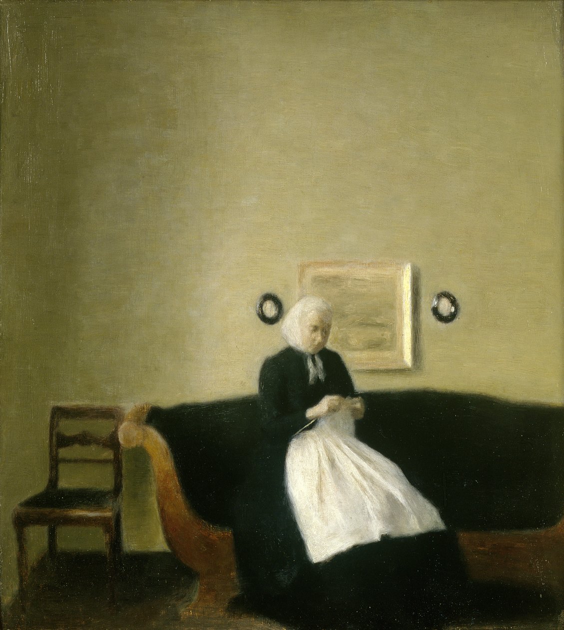 Wnętrze z Matką Artysty autorstwa Vilhelm Hammershoi