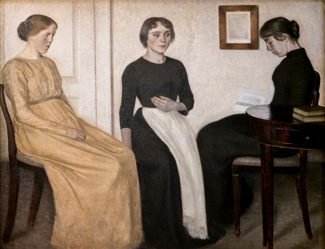 Trzy młode kobiety autorstwa Vilhelm Hammershoi