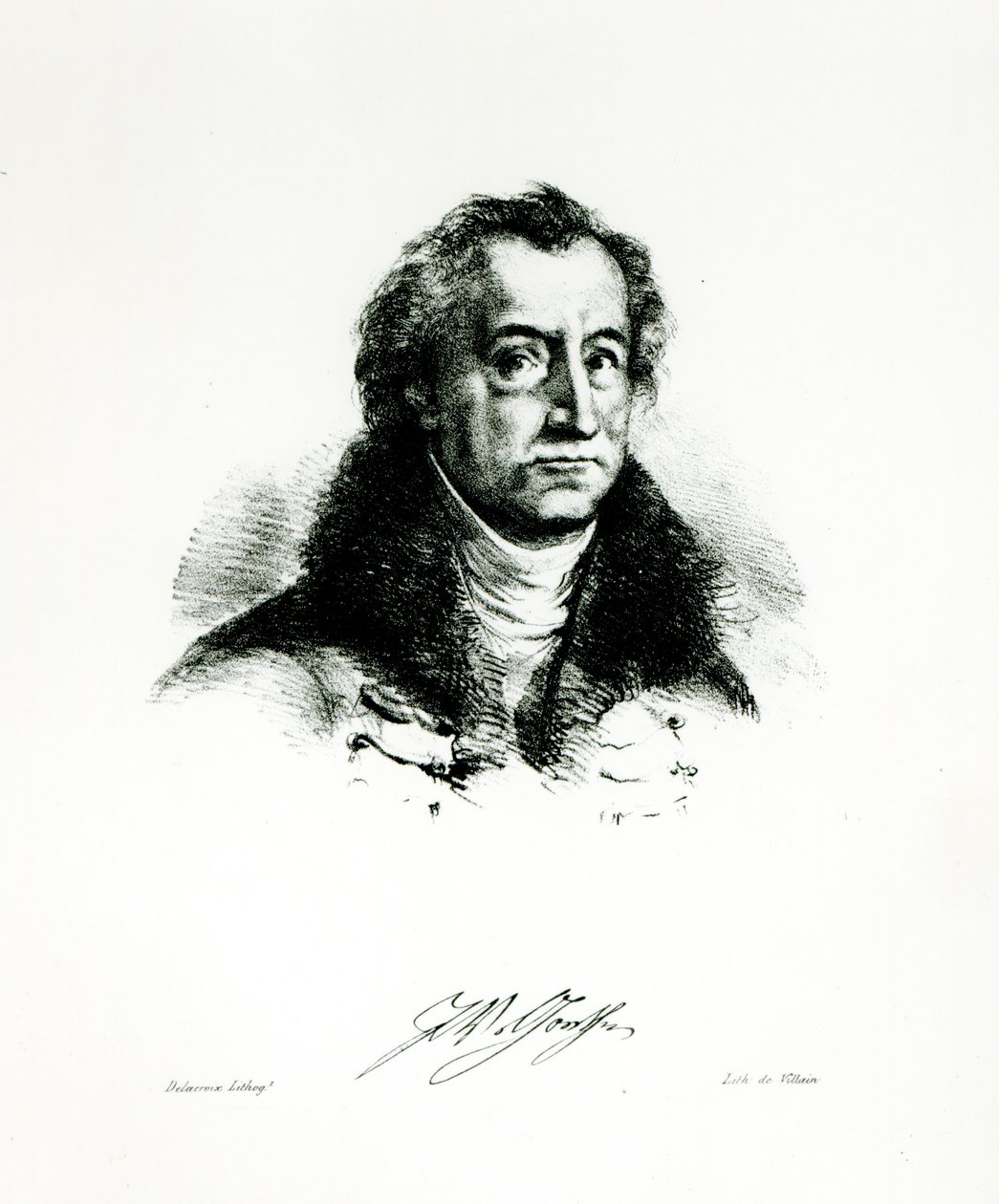 Johann Wolfgang Goethe (1749-1831) grawerowany przez Delacroix autorstwa Villain
