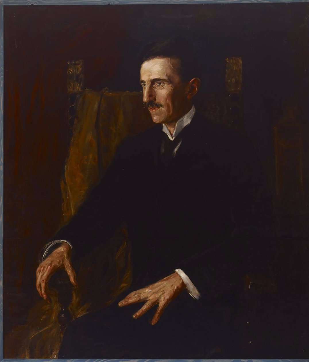 Niebieski portret Nikoli Tesli, 1916 autorstwa Vilma Lwoff Parlaghy
