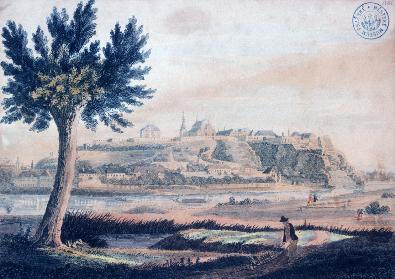 Widok Wyszehradu, ok.1830 autorstwa Vincenc Morstadt