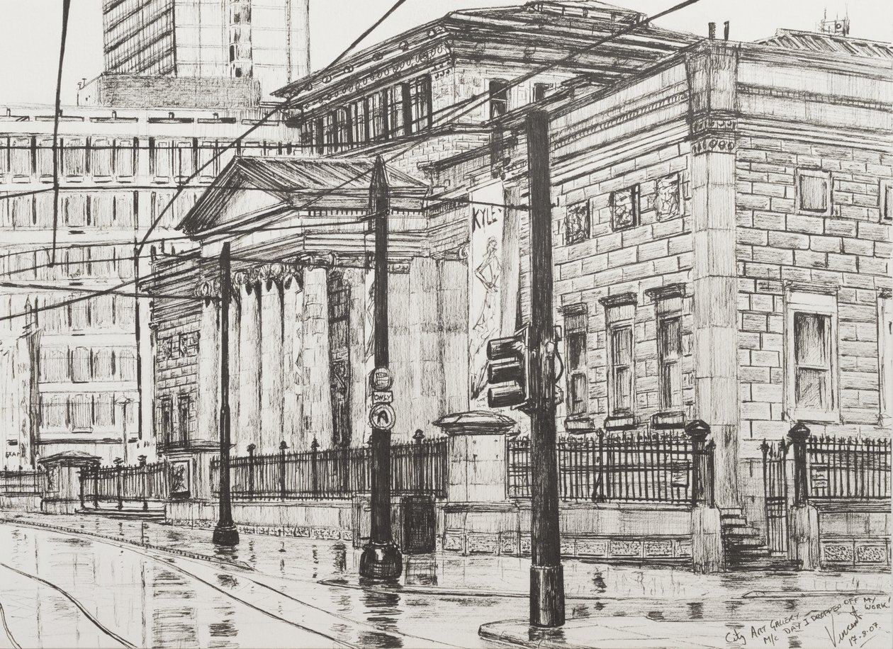 City Art Gallery, Manchester, 2007, (tusz na papierze) autorstwa Vincent Alexander Booth