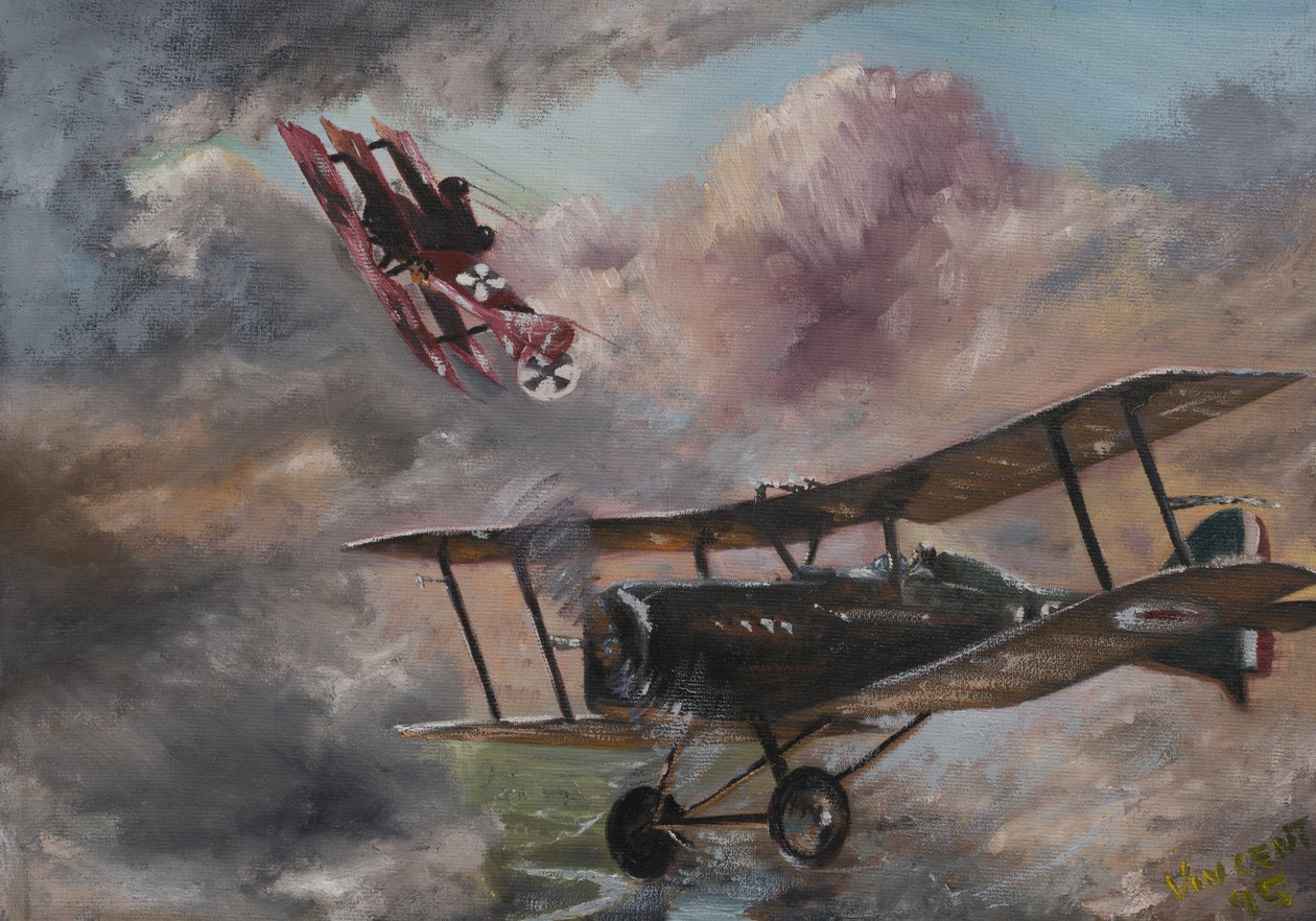 Walka psów 1917, 1995, (akryl na płótnie) autorstwa Vincent Alexander Booth