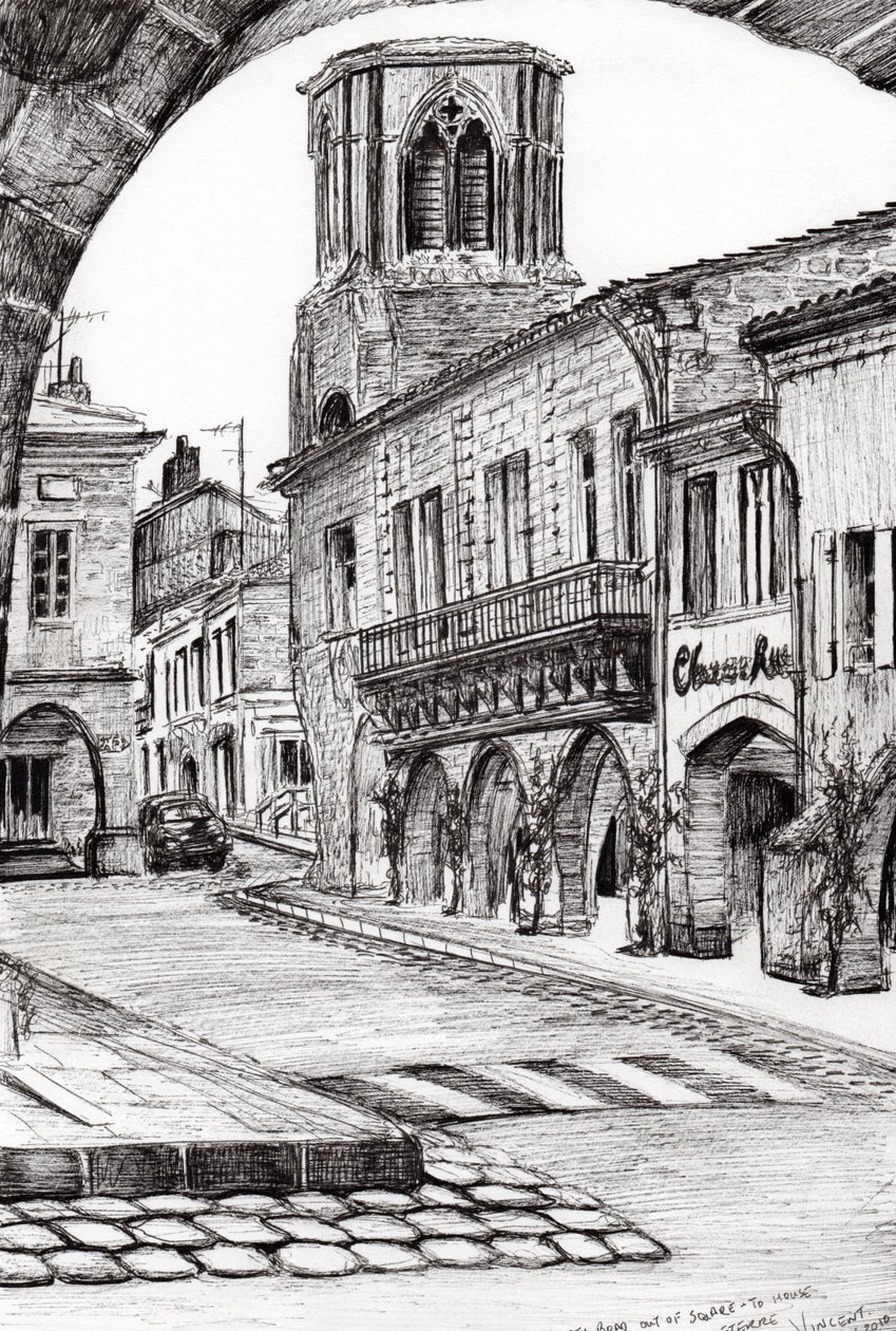 Sauveterre Francja, 2010, (tusz na papierze) autorstwa Vincent Alexander Booth