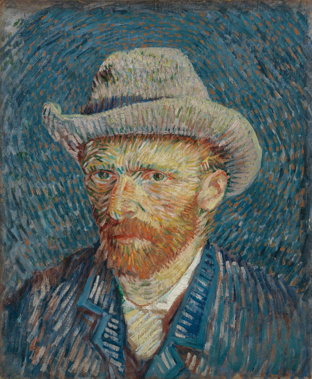 Autoportret z szarym filcowym kapeluszem autorstwa Vincent van Gogh