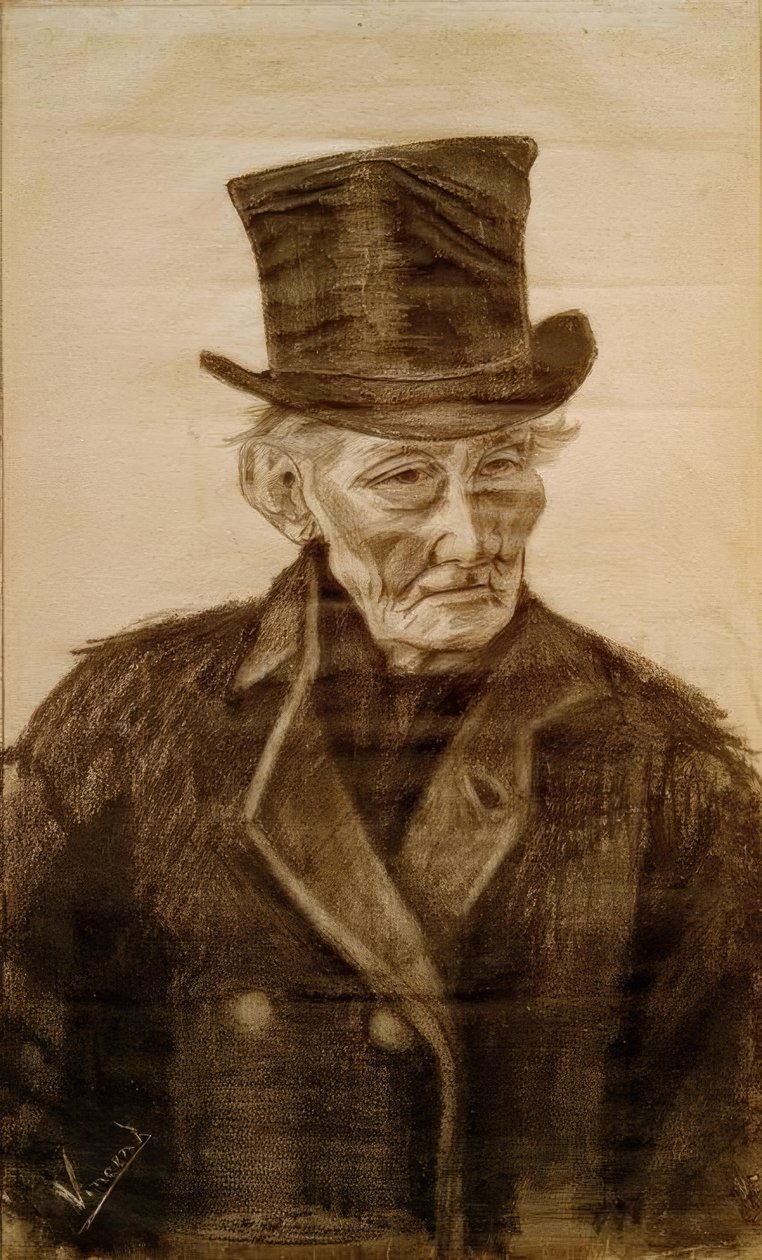 Stary człowiek w cylindrze autorstwa Vincent van Gogh