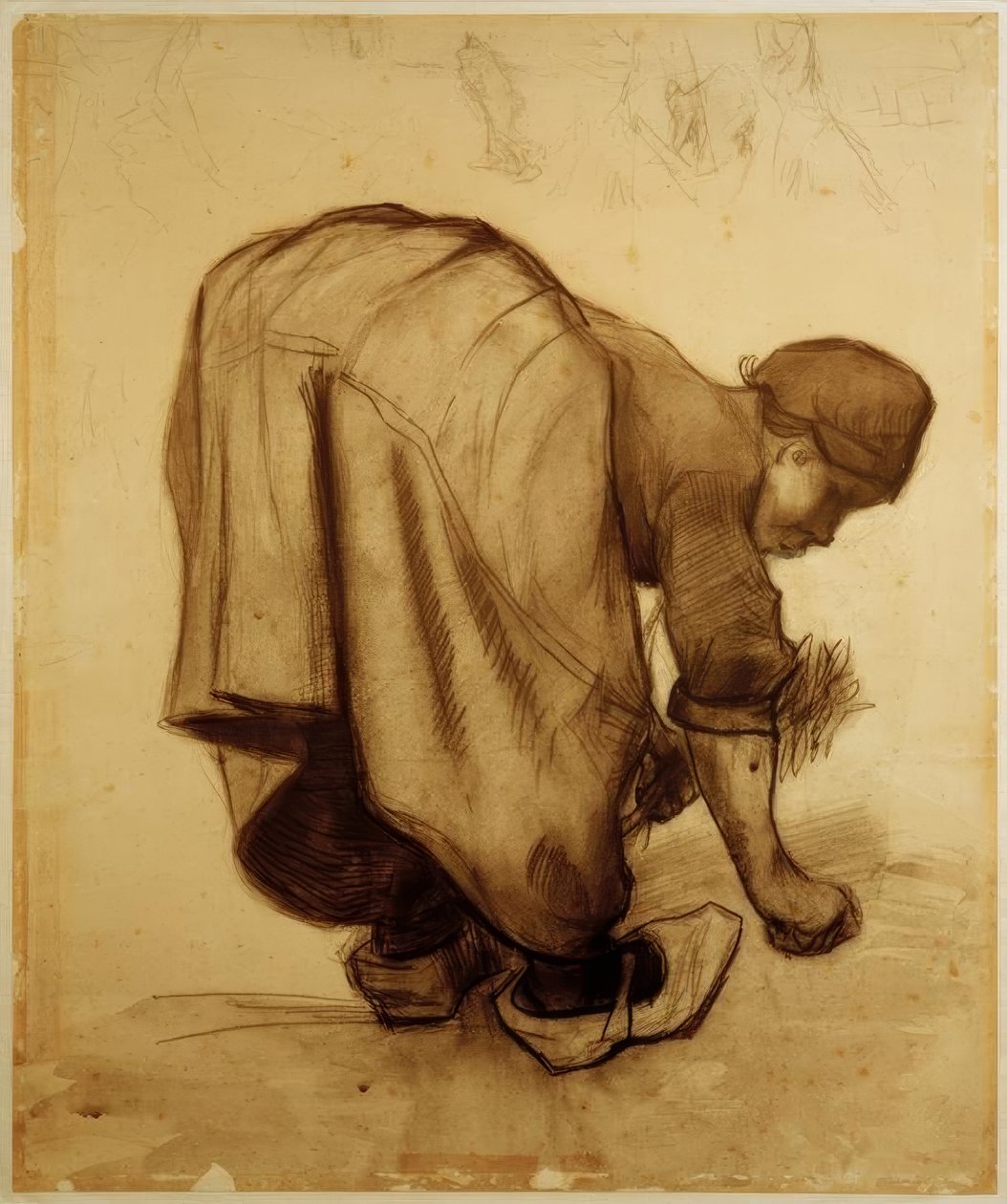 Żona rolnika zbierająca kukurydzę autorstwa Vincent van Gogh