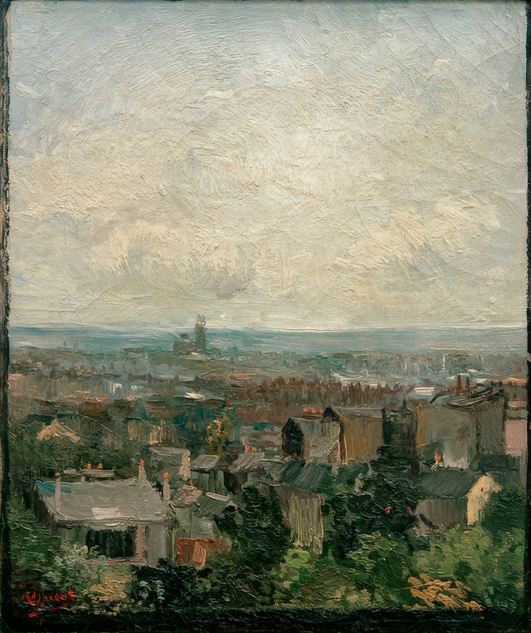 Widok na dachy Paryża autorstwa Vincent van Gogh