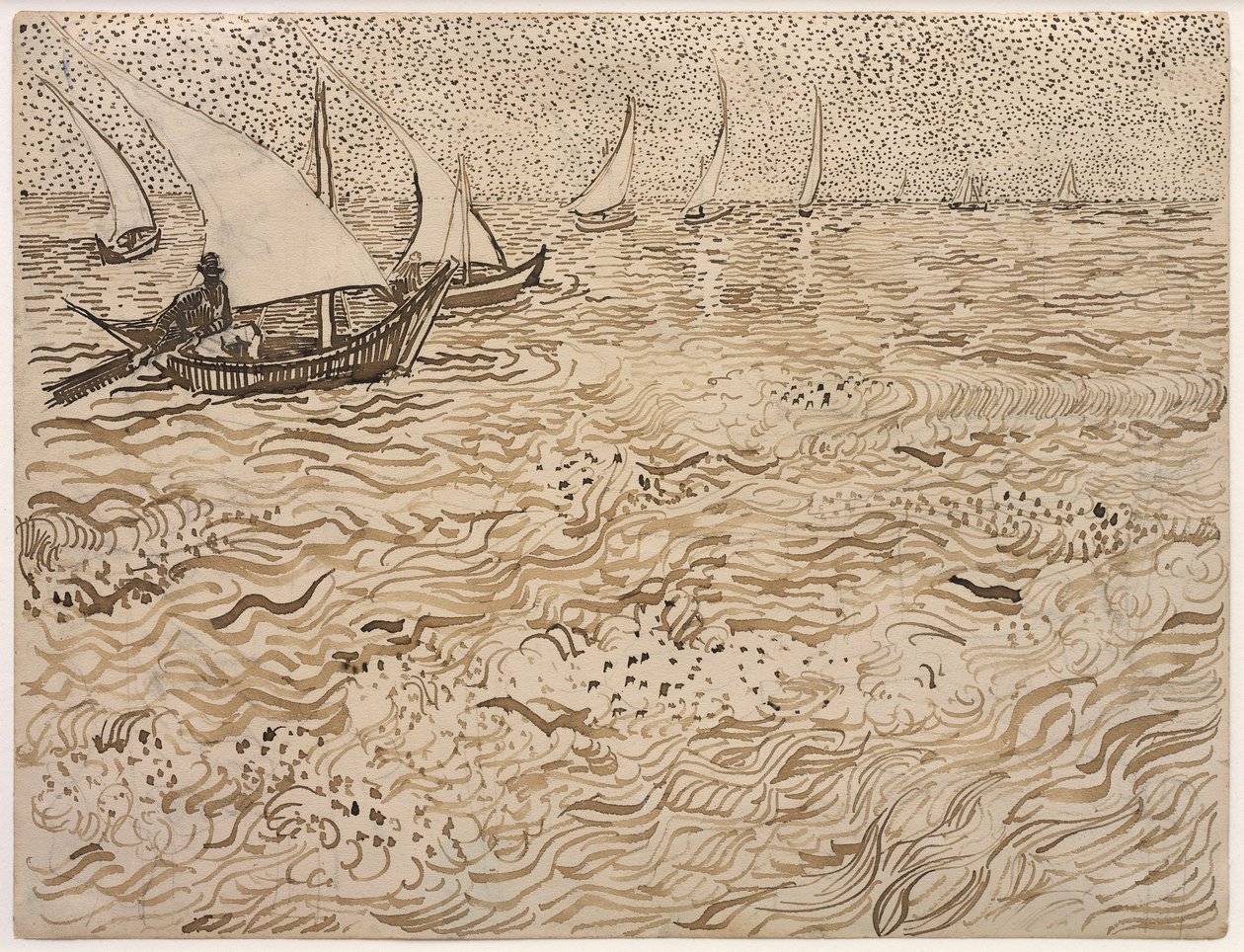 Łodzie w Saintes-Maries autorstwa Vincent van Gogh