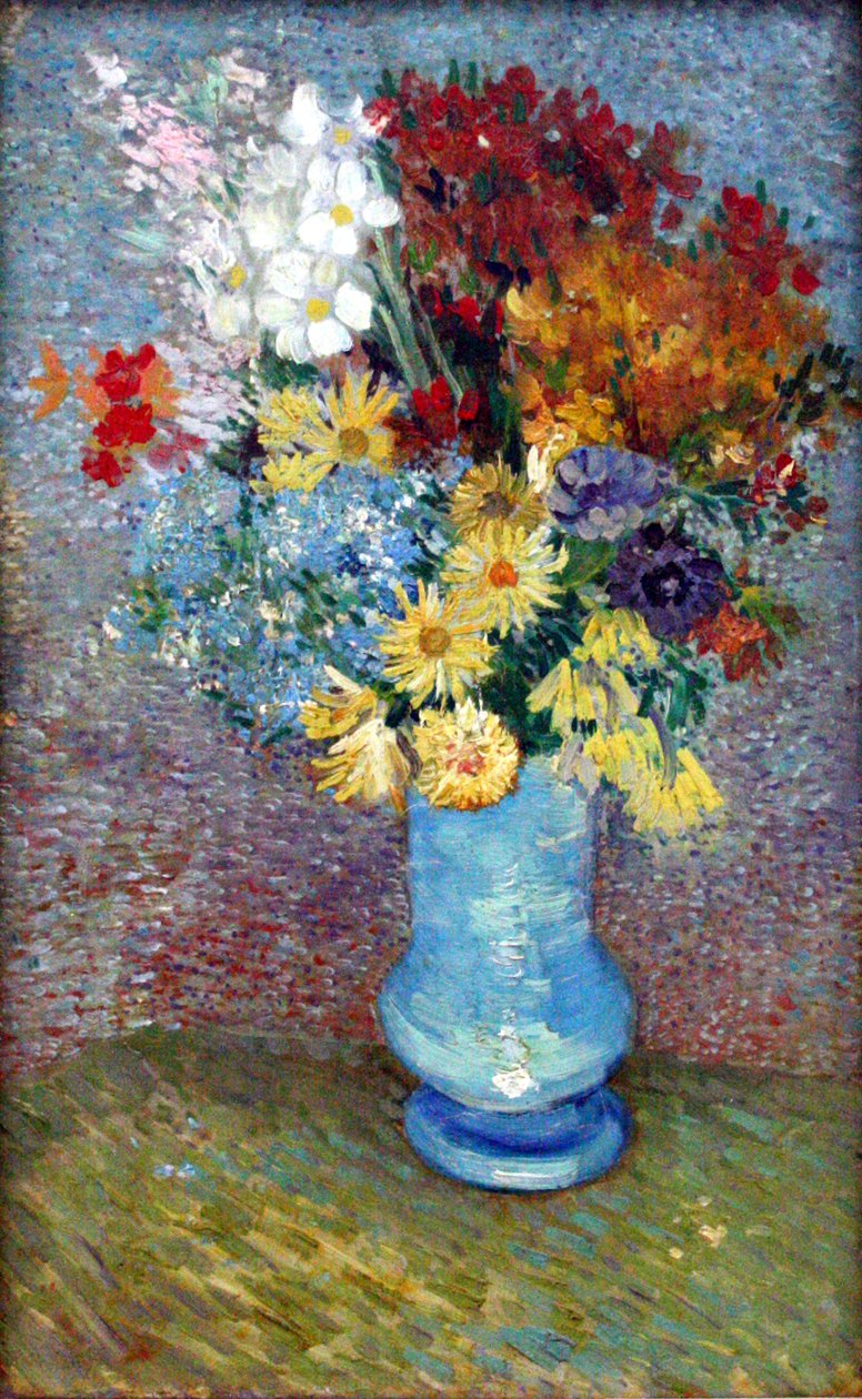 Kwiaty w niebieskim wazonie autorstwa Vincent van Gogh