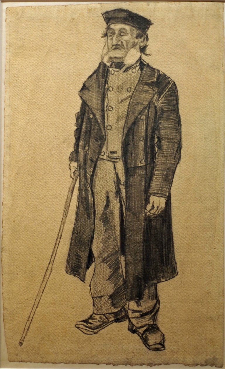 Stary człowiek z kijem autorstwa Vincent van Gogh