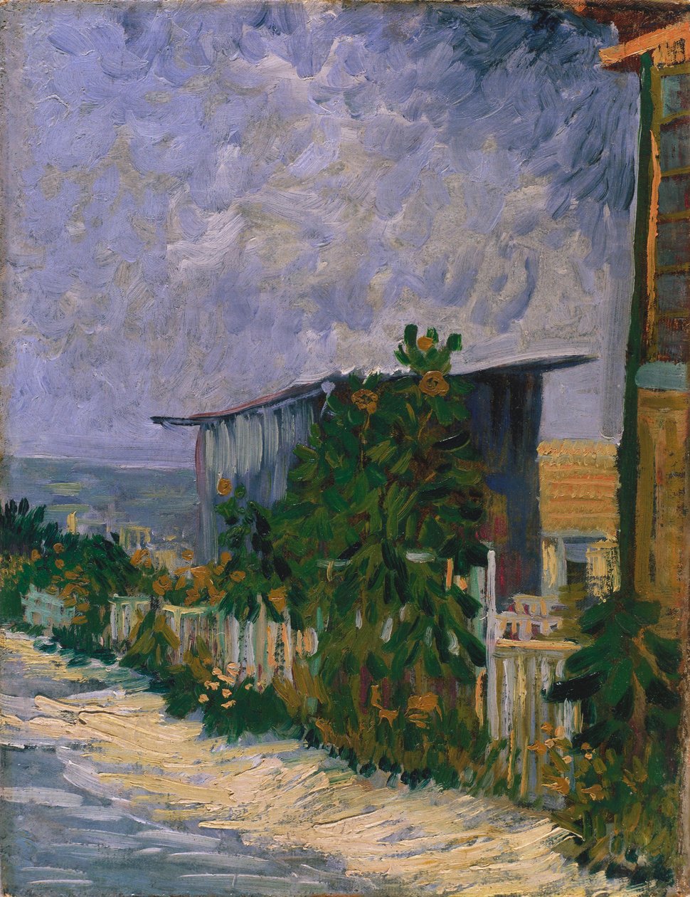 Szopa na Montmartre ze słonecznikiem autorstwa Vincent van Gogh