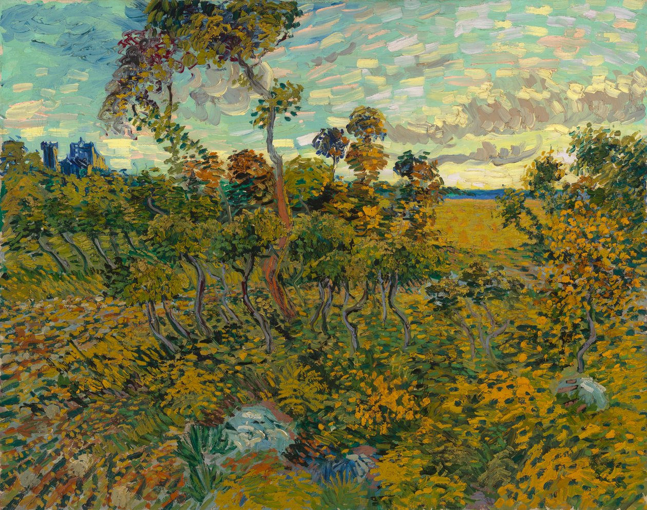 Zachód słońca na Montmajour autorstwa Vincent van Gogh