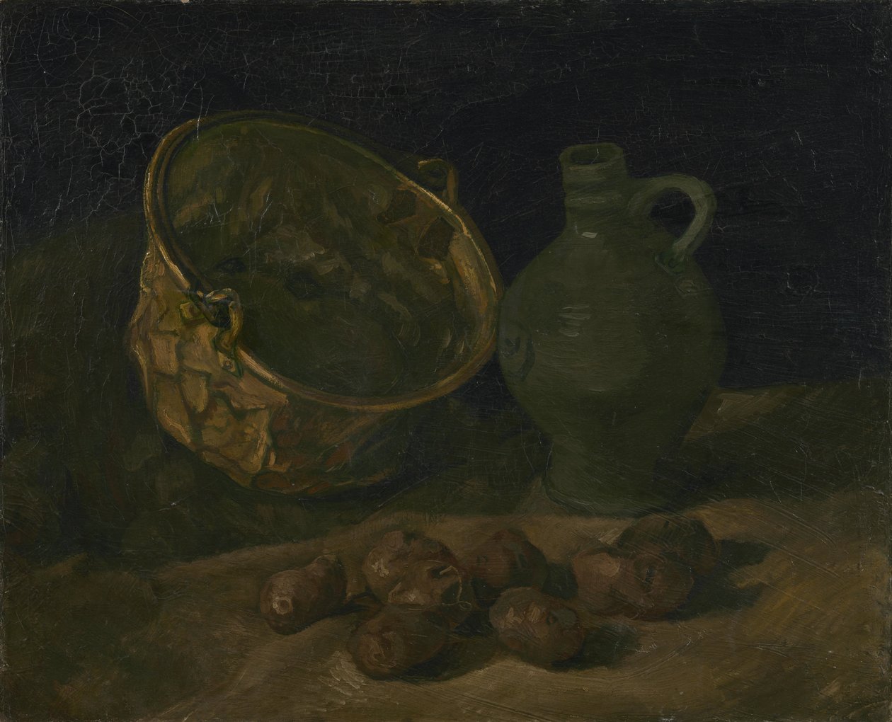 Martwa natura z mosiężnym kociołkiem i dzbankiem autorstwa Vincent van Gogh