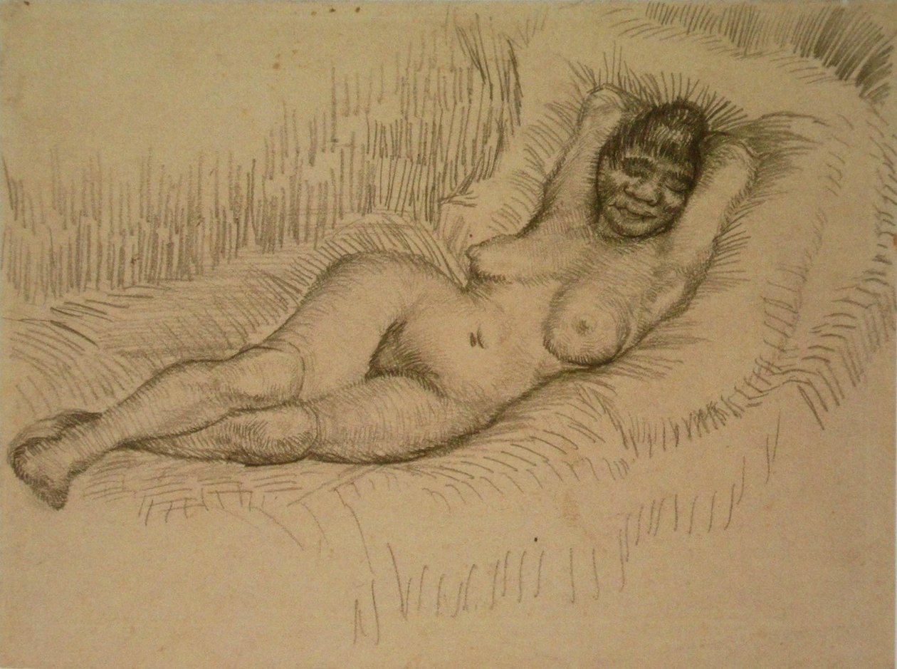 Studium dla leżącej kobiety nago F 1404 JH 1213 autorstwa Vincent van Gogh