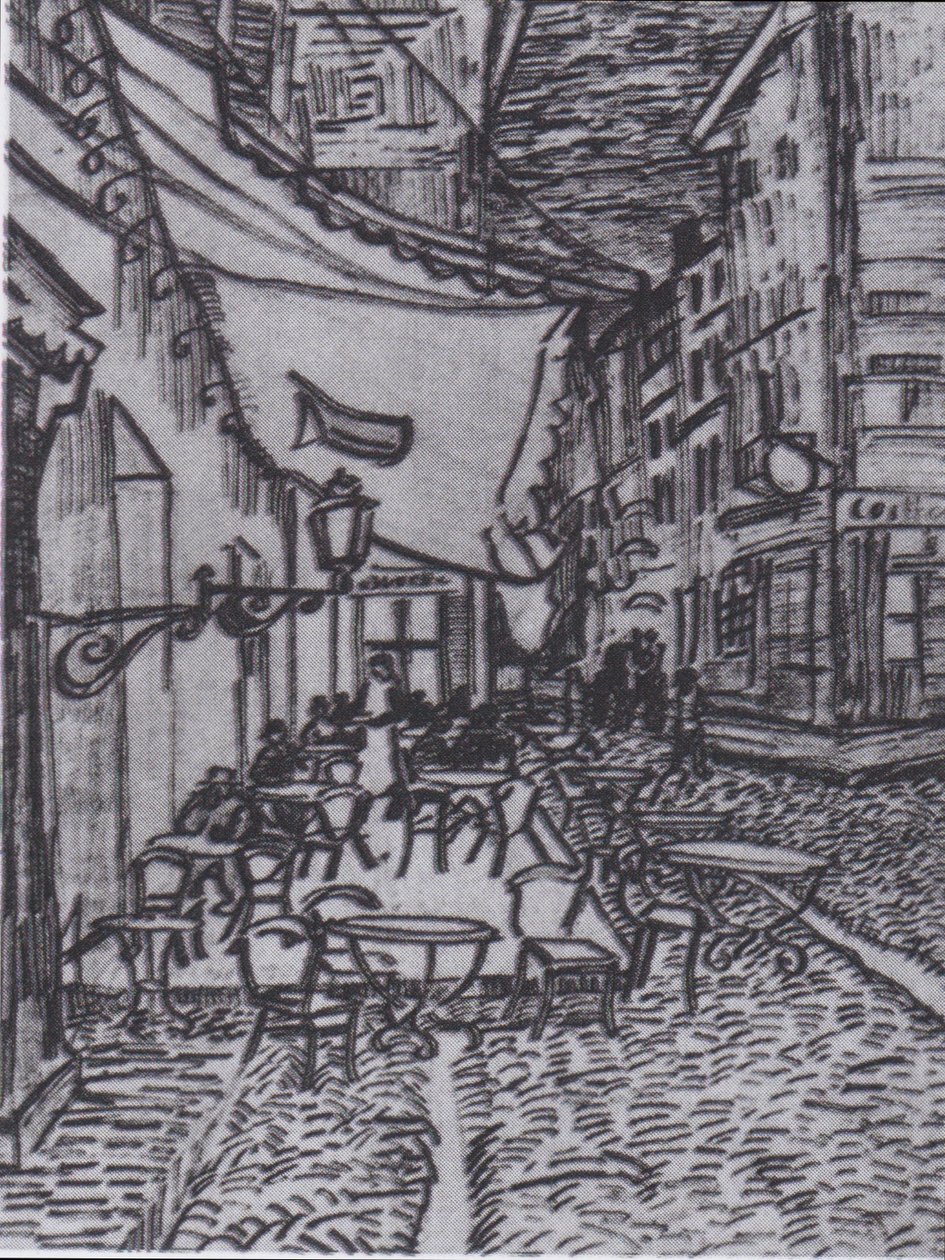 Taras kawiarni wieczorem na Place du Forum w Arles autorstwa Vincent van Gogh